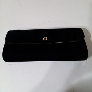 Victoria's Secret Black Clutch with Heart Gold Detail